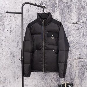 Parda Stand-Up Collar Patchwork Down Jacket